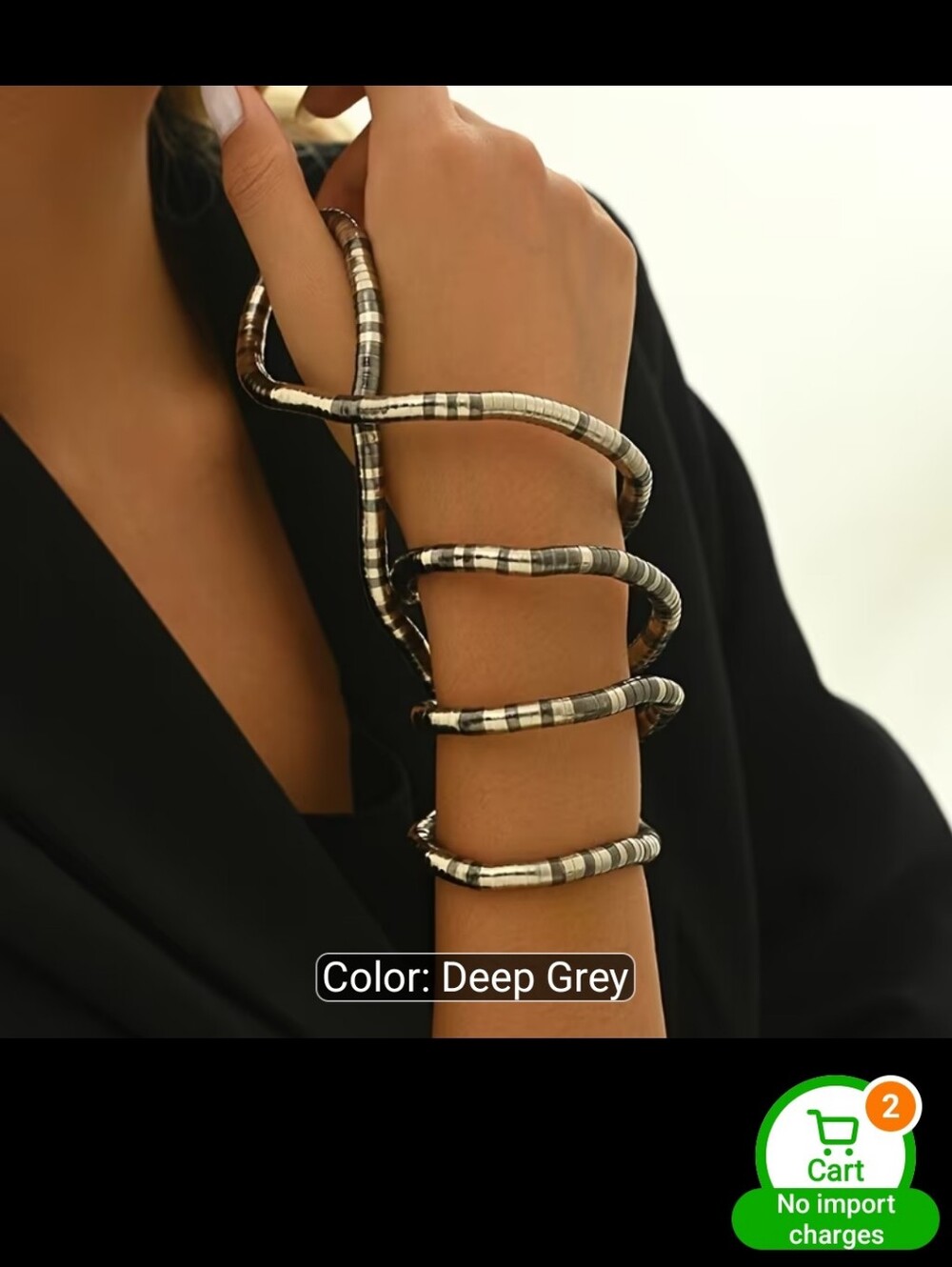 Source Unknown Gold/Silver Adjustable Coil Bracelet - Picture 6 of 12